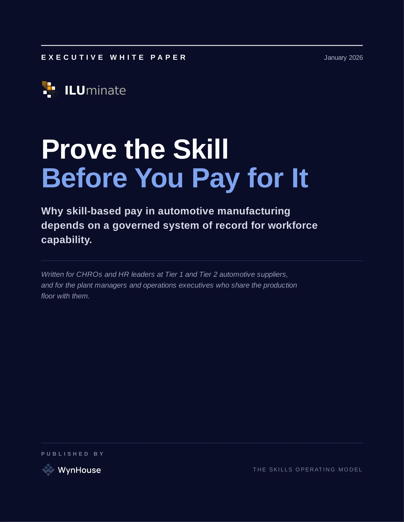 Cover of the ILUminate whitepaper “Prove the Skill Before You Pay For It”